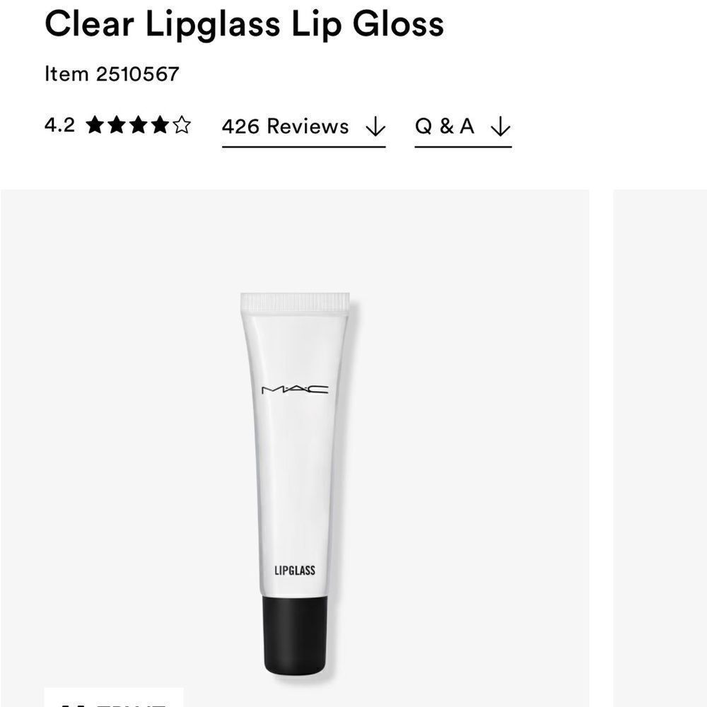 MAC Clear Lipglass Lip Gloss New in box 0.5oz Ipsy bag
